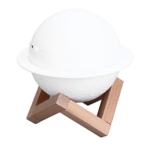 YWBL-WH 2 In 1 Luftbefeuchter USB -Mond -Nachtlicht, Sicheres 200 Ml 3 Farb Mini Stummschalt LED ätherische Öldiffusor Nachtlicht für Zuhause, Auto mit Einzigartiger von YWBL-WH