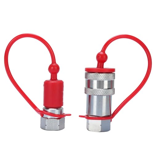 YWBL-WH 2pcs Hydraulische Schnellanschluss -Kuppler -Set 1/4 ”NPT -Faden Männlicher Weiblicher Adapter Ball Sitzventil Koppler -Koppler mit Kappen von YWBL-WH
