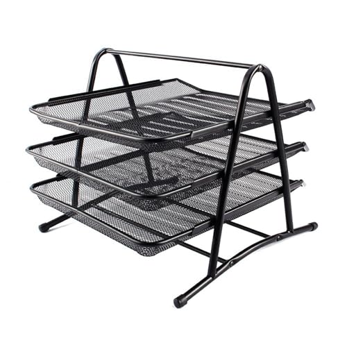 YWBL-WH 3 -Tier -Dokumente Desk Sortierer Datei Ordner Papierbriefe Tablett Metal Desktop Dokument Sortierer von YWBL-WH