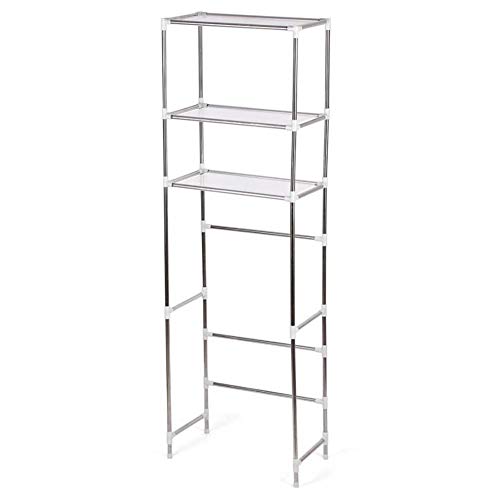 YWBL-WH 3-stufiges Regal über Toilettenwäscherei Badezimmerlagerstange, Edelstahlrahmen für Waschbecken (Dreischichtige Toilettenstandhöhe 160 * 53 Modelle) von YWBL-WH