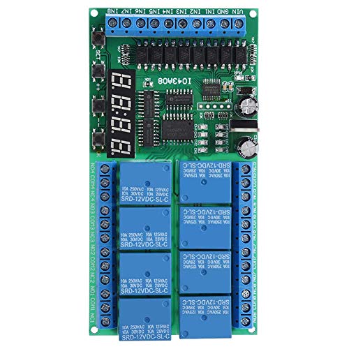 8 Kanal Zeitrelaisschalter DC 12V Unendlicher Zyklus Verzögerungszeit Relais EIN AUS Schalter Schleifenmodul mit LED-Anzeige, Relais von YWBL-WH