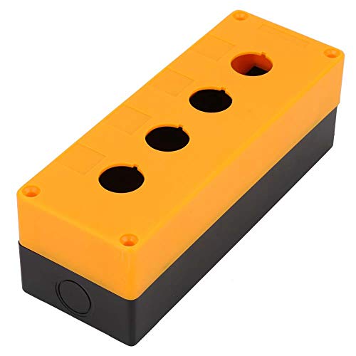 YWBL-WH BX4 22mm Switch Box, Vier-Loch-Drucktaste Switch Control Box Schutzhülle Wasserdicht(Gelb) von YWBL-WH