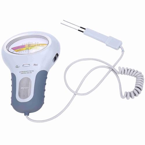 YWBL-WH Digitaler Multifunktions-LCD-Wasserzähler, CL2-Chlor- und pH-Pool-Tester, Schwimmbad-Wasserqualitätsanalysator mit Sonde, digitales Testmessgerät für pH, Chlor (PC-102B) von YWBL-WH