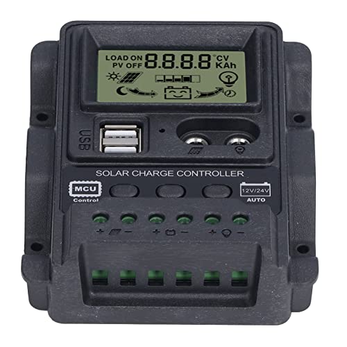 YWBL-WH Dual USB Solar Lader Controller ABS LCD Display PWM -Ladecontroller für -Ladevorgänge (30A) von YWBL-WH