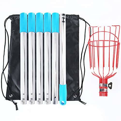 YWBL-WH Edelstahl -Höhenhöhen Obst -Picker -Werkzeug für Gärtner Blau 1,6 M 4 Abschnitte (103in) von YWBL-WH