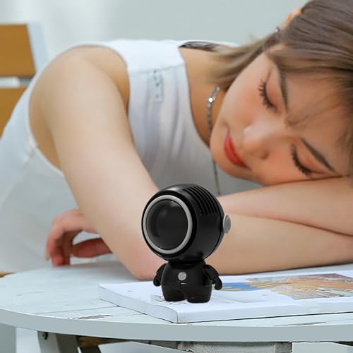 YWBL-WH Fan von Tragbarem Nacken des Exklusiven Astronaut -Designs (BLACK) von YWBL-WH