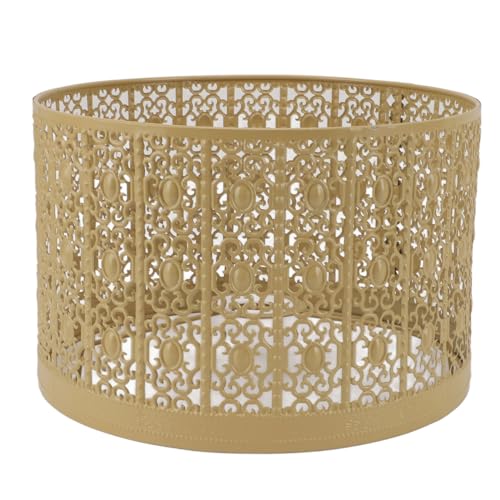 YWBL-WH Hohlaus Out Metalllampenschattenbodenleuchten Lampenschatten Kronleuchter Schutzabdeckung für Verschiedene Lichter Innenausstattung (YELLOW) von YWBL-WH