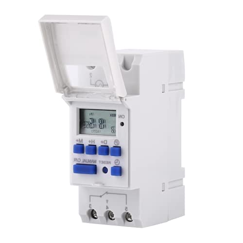 YWBL-WH LCD-Anzeige Elektronische Relais-Zeitschaltuhr Hintergrundbeleuchtung Voreinstellung Wöchentlich Programmierbar 16On 16Off Timer(220V), Timer von YWBL-WH