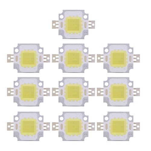 YWBL-WH SMD-Chip-COB-Licht, 10 Stück DC 9 Bis 12 V 10 W LED-SMD-Chip-COB-LED-Lichtperlen Integrierte Lampenperlen für Heimscheinwerfer, Einfache Handtaschenlampen (Reines Weiß) von YWBL-WH