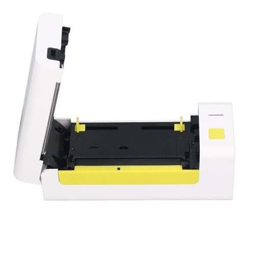 YWBL-WH Thermo-Etikettendrucker, 203 DPI Thermodrucker, USB-Anschluss, Desktop-Tintenlose Druckmaschine, für Versandetikettenaufkleber, Tintenstrahldrucker-Tinte (EU-Stecker) von YWBL-WH