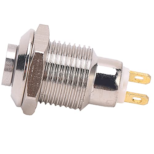 YWBL-WH Wasserdichter Rastender Druckknopf, Rastender Druckknopfschalter, 3 V 10 Mm Momentan-Druckknopf aus Metall mit Hoher Drucktaste für Elektronische Komponenten von YWBL-WH