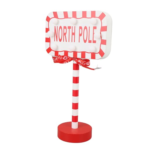 YWBL-WH Weihnachten LED Street Lamp North Pole Schild Nachtlicht, Kompaktes Design, Betriebene Batterie für Home Holiday Party Dekoration Nachttische von YWBL-WH