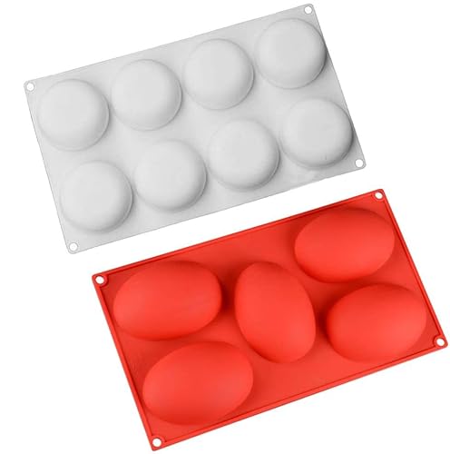 Silikonform Silikon Gießform Steine mit Rock Stone Silicone Molds Mulden zur Herstellung von runden, Zement, Gipssteinen Oval, Urchin, für Painting Punktmalerei, Kuchen Gelee Pudding Mousse (set 2) von YWEOKETY