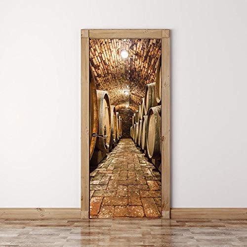 YWGMT 3D Türtapete Selbstklebend Türposter - Weinkeller Kreativ 90X200Cm- Fototapete Türfolie Poster Tapete - Abnehmbar Türposter Fototapete Holzwand Türaufkleber Wandbild Für Tür, Wohnzimmer, Schlafz YWGMT 3D Türtapete Selbstklebend Türposter - Weinkeller Kreativ 90X200Cm- Fototapete Türfolie Poster Tapete - Abnehmbar Türposter Fototapete Holzwand Türaufkleber Wandbild Für Tür, Wohnzimmer, Schlafz von YWGMT