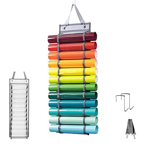 Heting-YQ Vinylrollenhalter Wandhalterung Vinyl Aufbewahrungs Organizer Wandhalterung Vinyl Aufbewahrungsregal für WäRme üBertragung Papier von Heting-YQ