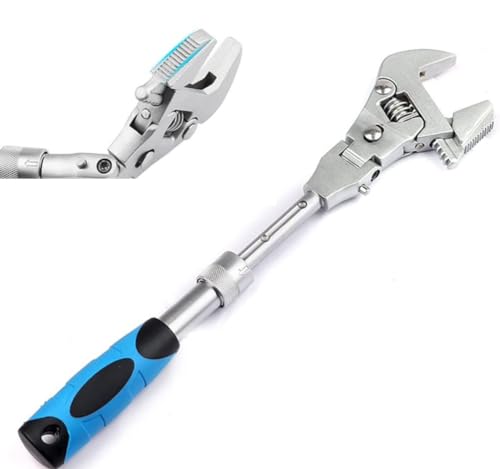 YWHWLX 25,4 cm verstellbarer Schraubenschlüssel, 5-in-1-Ratschenschlüssel, 180 Grad, Klappschlüssel, manuelles Werkzeug für Sanitär, Autoreparatur, Hauswartung von YWHWLX