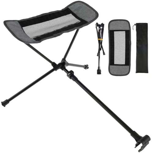 YWHWXB Tragbare Klappstuhl Ottoman Outdoor Recliner Faule einziehbare Fußstütze Beinstütze Camping Mond Stuhl Kit für Wandern Angeln Picknick (Black) von YWHWXB