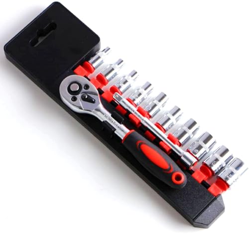 YWHWXB 12 Piece Socket Set with Ratchet Wrench and Extension Bar Metric SAE Mechanic Tool Set von YWHWXB