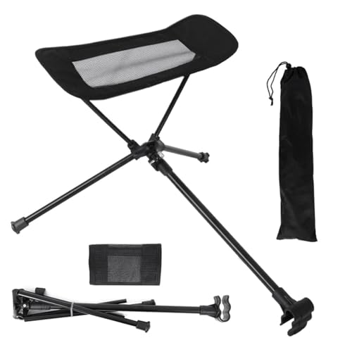 YWHWXB Tragbare Klappstuhl Ottoman Outdoor Recliner Faule einziehbare Fußstütze Beinstütze Camping Mond Stuhl Kit für Wandern Angeln Picknick (Gray) von YWHWXB