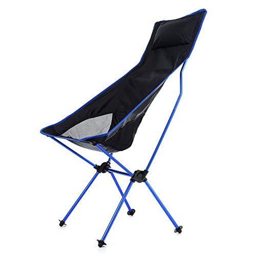 YWHWXB Tragbarer Camping-Stuhl, kompakte ultraleichte High Back Moon Stühle mit Tragetasche für Wandern Festival Reise Strand Angeln Rucksack (Deep Blue) von YWHWXB
