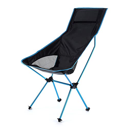 YWHWXB Tragbarer Camping-Stuhl, kompakte ultraleichte High Back Moon Stühle mit Tragetasche für Wandern Festival Reise Strand Angeln Rucksack (Sky Blue) von YWHWXB