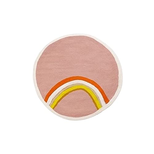 YWJFASHION Cartoon runder Teppich Regenbogen Tiermuster Polyester weiche Matte Rutschfester Teppich, für Schlafzimmer Kinderzimmer Dekor (Farbe : C, Size : 600mm X 600m) von YWJFASHION