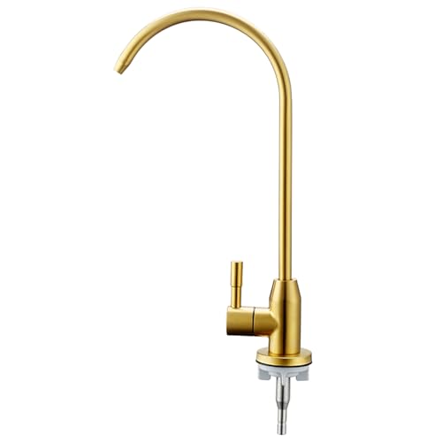YWJFSA Trinkwasserhahn Wasserhahn Küche Edelstahl 360° Schwenkbar Golden von YWJFSA
