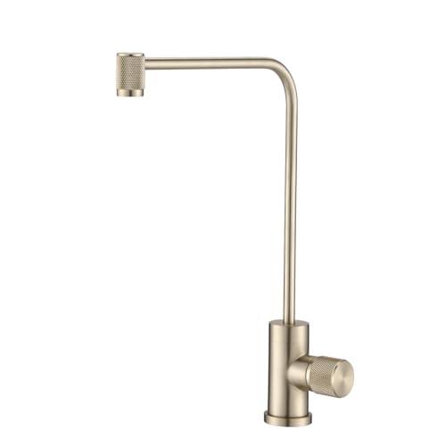 YWJFSA Trinkwasserhahn Wasserhahn Küche Edelstahl für Umkehrosmose oder Wasserfiltersystem,Gold von YWJFSA