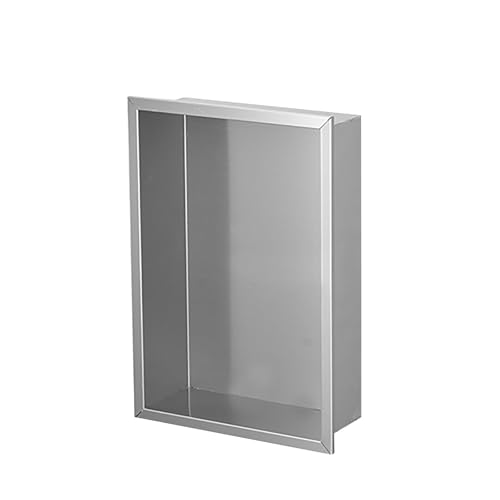 YWJFSA Wandnische Bad Edelstahl Duschablage Einbau Unterputz für Aufbewahrung Toilettenartikeln für Aufbewahrung Toilettenartikeln,Silber von YWJFSA