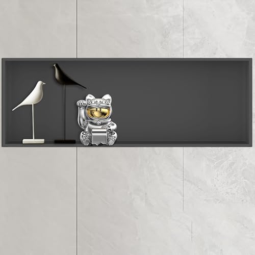 YWJFSA Wandnische Dusche Edelstahl wasserdichte Unterputz Wandnische Dusche mit Led für Aufbewahrung Toilettenartikeln,Pistolengrau von YWJFSA