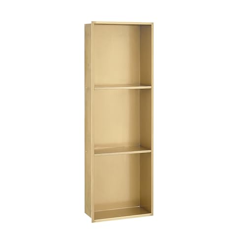 YWJFSA Wandnische Dusche aus Edelstahl 90X28Cm wasserdichte Duschablage Einbau Unterputz zur Aufbewahrung im Badezimmer,Gold von YWJFSA