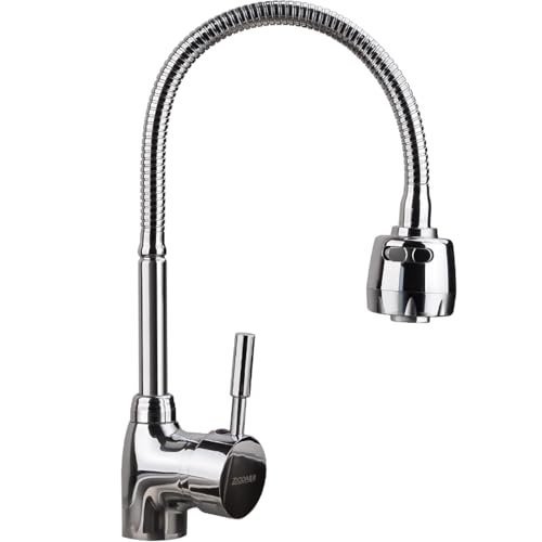 YWJFSA Wasserhahn Kaltwasser Eingriff Küchenwasserhahn Hoher Bogen 360 Flexibler Küchenarmatur von YWJFSA