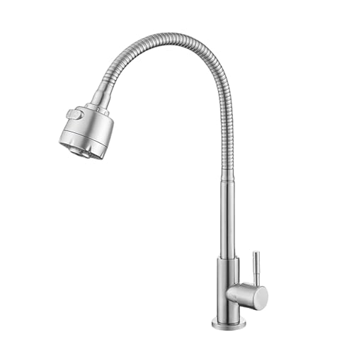 YWJFSA Wasserhahn Küche Flexibel Edelstahl 360° Schwenkbar Einhebel Wasserhahn Kaltwasser YWJFSA Wasserhahn Küche Flexibel Edelstahl 360° Schwenkbar Einhebel Wasserhahn Kaltwasser von YWJFSA