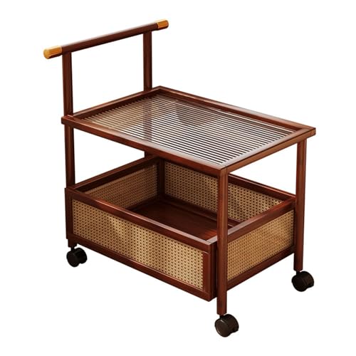 YWJLQH Beistelltisch, 2-stufiger Rollwagen, funktionaler Couchtisch mit Stauraum für Badezimmer und Büro, 70x40x70cm YWJLQH Beistelltisch, 2-stufiger Rollwagen, funktionaler Couchtisch mit Stauraum für Badezimmer und Büro, 70x40x70cm von YWJLQH