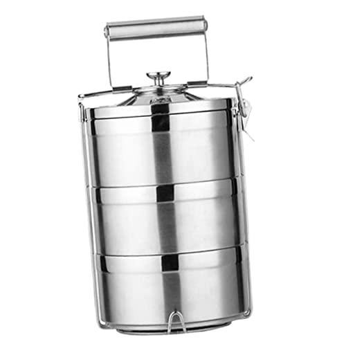 YWJLQH Edelstahl Thermisch Isolierte Stapelbar Mittagessen Bento Box Tiffin, 3 Tier YWJLQH Edelstahl Thermisch Isolierte Stapelbar Mittagessen Bento Box Tiffin, 3 Tier von YWJLQH