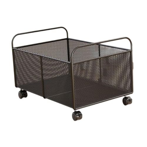 YWJLQH Eisen Drahtkorb mit Rädern für Obst Und Gemüse, Rollendes Rack für Zuhause, L von YWJLQH