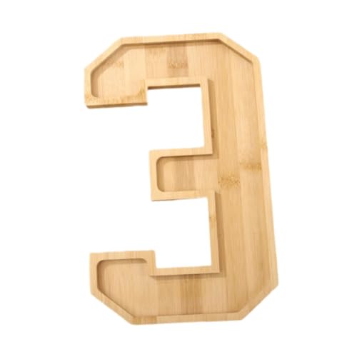 YWJLQH Holztablett mit Zahlen, Befüllbare Servierplatte für Snacks Und Obst, 6 von YWJLQH