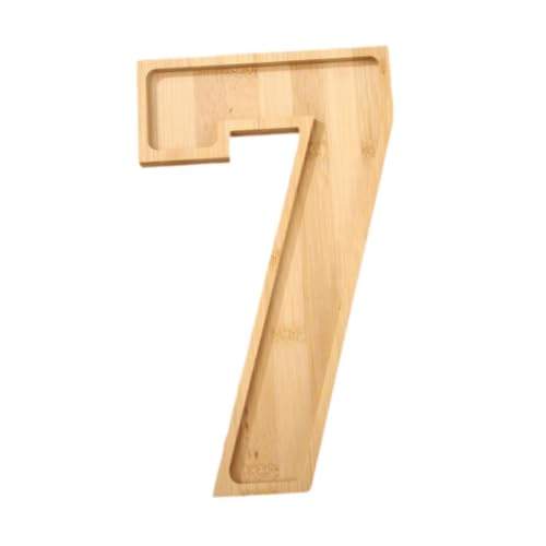 YWJLQH Holztablett mit Zahlen, Befüllbare Servierplatte für Snacks Und Obst, 8 von YWJLQH
