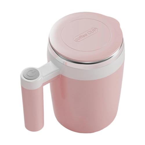 YWJLQH Selbstmischbecher mit automatischem Rühren, 400 ml, für Tee und Milch, Rosa von YWJLQH