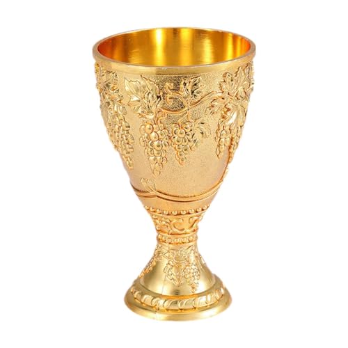 YWJLQH Weinkelch Europäischer Metallbecher Vintage Trinkkelch Sammlerstück Und Tragbar mit Glänzender Oberfläche für Festtafeln Und Sammlungen, Gold YWJLQH Weinkelch Europäischer Metallbecher Vintage Trinkkelch Sammlerstück Und Tragbar mit Glänzender Oberfläche für Festtafeln Und Sammlungen, Gold von YWJLQH
