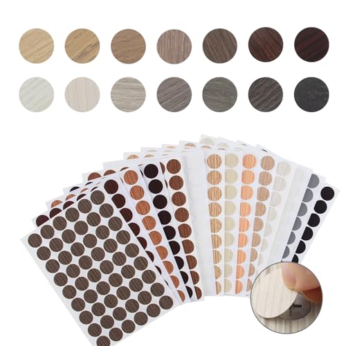 Abdeckkappen Selbstklebend 14 Farben Schraubenloch Aufkleber 756 Stücke Schraubenloch Aufkleber selbstklebend, 21MM Bohrlöcher Abdeckkappen für Schrauben Möbel von YWKJDDM