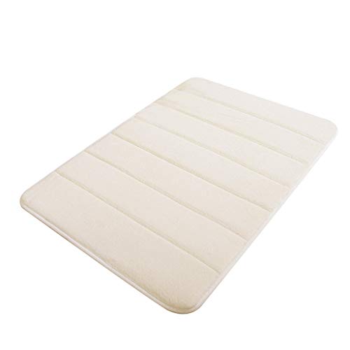 YWLINK Memory-Schaum Bad-Teppiche Angenehm Weiches Wasser SaugfäHig WC Badezimmer Teppich Badematte FußMatten Teppich Teppiche Pebble Atmungsaktivem (Y1-White, One Size) von YWLINK