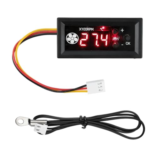 YWMJZEU 4-Draht Lüfterdrehzahlregler mit Digitalanzeige, 12V 3A, Regler für Computergehäuse, Set B von YWMJZEU