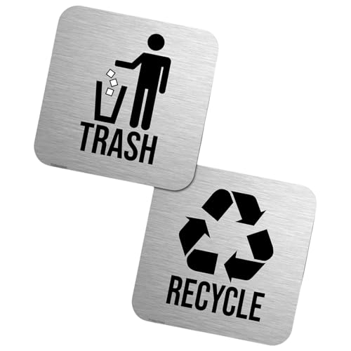 YWMJZEU Set mit 2 Schildern für Recycling und Abfall, Recycling und Abfall von YWMJZEU