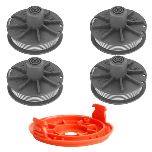 Ersatz-Rasentrimmerspule für Gardena 5307-20, 6,1 m x 1,65 mm Rasentrimmer-Spule für Gardena EasyCut ComfortCut PowerCut SmallCut Rasentrimmer (4 Spule + 1 Abdeckung) von YWNYT