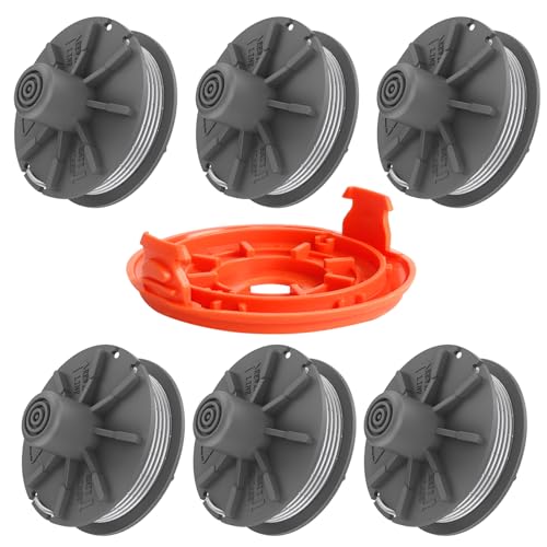 Ersatz-Rasentrimmerspule für Gardena 5307-20, 6,1 m x 1,65 mm Rasentrimmer-Spule für Gardena EasyCut ComfortCut PowerCut SmallCut Rasentrimmer (6 Spule + 1 Abdeckung) von YWNYT