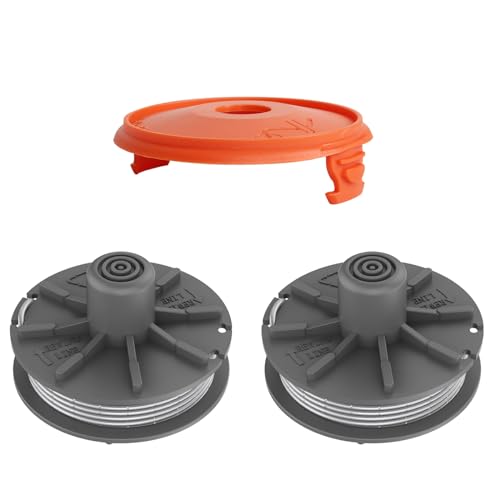Ersatz-Rasentrimmerspule für Gardena 5307-20, 6,1 m x 1,65 mm Rasentrimmerspule für Gardena EasyCut ComfortCut PowerCut SmallCut Rasentrimmer (2 Spule + 1 Abdeckung) von YWNYT