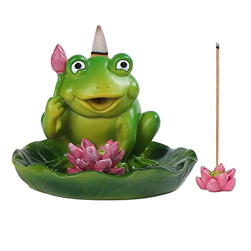 Frosch Räucherstäbchenhalter, Keramik Rückfluss Räucherstäbchenhalter Porzellan Räucherstäbchenhalter Wasserfall Räuchergefäß für Zuhause Büro Schreibtisch Dekor Yoga Aromatherapie von YWNYT