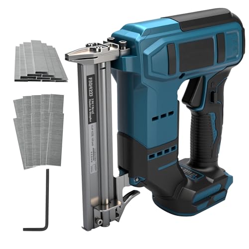 Kabelloser Brad Nagler für Makita 18V Akku, 2-in-1 Akku-Nageltackerpistole, 18GA Akku Tacker Nagler mit 1000 Nägeln und 1000 Klammern für Heimwerker & Holzbearbeitung von YWNYT