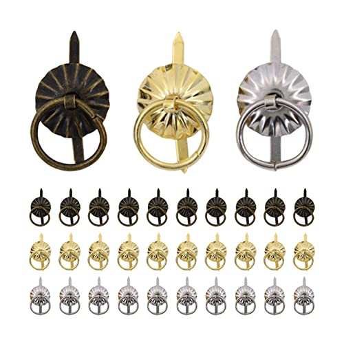 YWNYT 120 Stück Metallklammern mit Zugringen, 3 Farben, Mini-Papierverschlüsse, Metall-Ziehringgriff, Schublade für Bastelarbeiten, Dekoration YWNYT 120 Stück Metallklammern mit Zugringen, 3 Farben, Mini-Papierverschlüsse, Metall-Ziehringgriff, Schublade für Bastelarbeiten, Dekoration von YWNYT